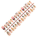 Pink leopard floral coffin press-on nails complete supplier set