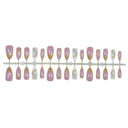 Mauve gold floral square press-on nails complete supplier set