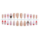 Nude Christmas plaid square press-on nails complete supplier set