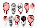 Red Blood Drip Graphic Almond Press-On Nails