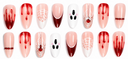 Pink & Red Halloween Almond Press-On Nails