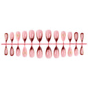 Pink burgundy French bow coffin press-on nails complete supplier set