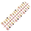 Full cream pink and brown banana monkey press-on nail set