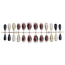 Black brown gold floral almond press-on nails complete supplier set
