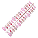 Pink floral rhinestone coffin press-on nails complete supplier set