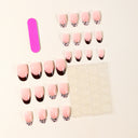 Black and leopard French short oval press-on nails – supplier design reference