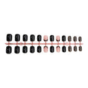 Black nude leopard square press-on nails complete supplier set