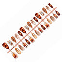 Brown orange autumn square press-on nails complete supplier set