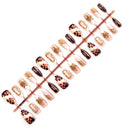 Brown tortoiseshell gold square press-on nails complete supplier set