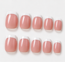 Classic white French square press-on nails