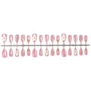 Supplier view of dusty pink gold bow and white floral square nails