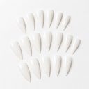 Glossy white long stiletto press-on nails