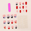 Supplier view of ladybird cherry floral and polka dot short press-on nails