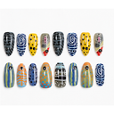 Multicolour abstract oval press-on nails