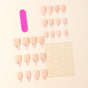 Silver lined white French and heart almond press-on nails — supplier design reference