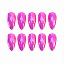 Magenta pink purple faceted iridescent almond press-on nails — ten-nail set