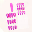 Magenta pink purple faceted iridescent almond press-on nails — supplier design reference