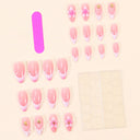 Pink French flower and starfish shell almond press-on nails — original supplier design