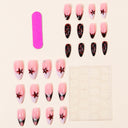Original supplier photo of pink burgundy leopard star almond nails