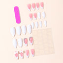 Original supplier photo of white bow crystal French almond nails