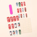 Red snowflake Santa and Christmas tree square press-on nails supplier