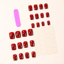 Original supplier image of ruby red gold star nails