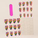 Original supplier image of rainbow wave starburst almond nails