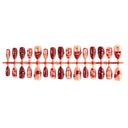 Red and nude abstract almond press-on nails complete supplier set