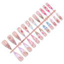 Pink mixed nail art coffin press-on nails complete supplier set