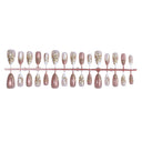 Mauve gold floral square press-on nails complete supplier set