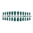 Dark green marble almond press-on nails complete supplier set
