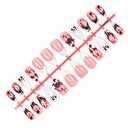 Pink white gothic drip square press-on nails complete supplier set