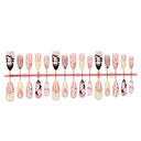 Pink cream playful nail art almond press-on nails complete supplier set