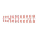 Nude pink minimal rhinestone square press-on nails complete supplier set