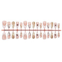 Nude white floral gold square press-on nails complete supplier set