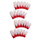 Red French tip almond press-on nails complete supplier set