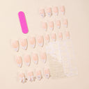 Original supplier reference for white French pearl heart bow almond nails