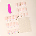 Original supplier reference for white French gold star pastel bead almond nails