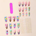 Neon star leopard and zebra coffin press-on nails — supplier
