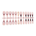 Nude burgundy French coffin press-on nails complete supplier set