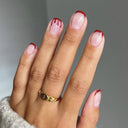 Nude red drip French square press-on nails complete supplier set