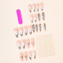 Nude white floral animal-print stiletto press-on nails complete supplier set