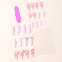 Original supplier photograph of milky pink bow and crystal French almond nails