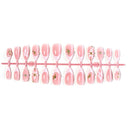 Pink floral almond press-on nails complete supplier set