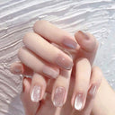 Pink glitter square press-on nails complete supplier set