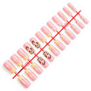 Pink monkey plaid square press-on nails complete supplier set