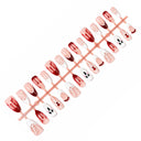 Full pink red and white Halloween press-on nail set