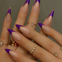 Purple gold French tip stiletto press-on nails supplier image