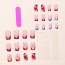 Supplier view of red blue floral and domino square nails