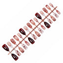 Red nude abstract almond press-on nails complete supplier set